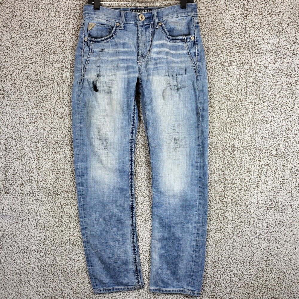 Salvage Supply Company Mayhen‎ Straight Jeans Mens 30x30 Distressed Denim